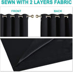 NICETOWN Black 100% Blackout Curtains 45 inches Length, 2 Thick Layers - Image 5