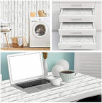 Arthome 17 x 240 inches White Gray, Peel and Stick Wallpaper, Wood Contact Paper - Image 5