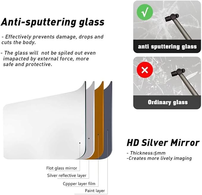 Dewfig Full Length Mirror with Stand, Full Body Mirrors, Hanging or Wall - Image 7