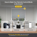 Motorized Smart Blinds With Remote, Grasscloth Fabric Roller Shades With - Image 5