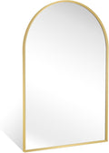 20" x 30" Gold Arched Mirror, Arch Bathroom Vanity Wall Mirror, Modern Aluminum by Minuover