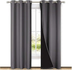 NICETOWN Grey Full Shade Curtain Panels, Pair of Thermal Insulated & Energy by NICETOWN