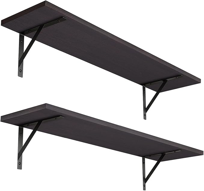 DINZI LVJ Long Wall Shelves, 23.6 Inch Wall Mounted Shelves Set of 2, by DINZILVJ