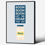 Black Framed Canvas Wall Art Posters Vintage Mayonaise Jar Prints Funny Kitchen by PDFI