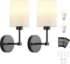 Battery Operated Wall Sconce Set of Two, Wireless Rechargeable Wall Light - Image 9