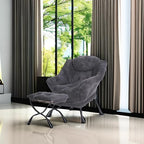 Tiita Lazy Chair with Ottoman, Comfy Reading Accent Chair, Plush Navy - Image 5