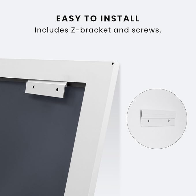 Amorho Bathroom Mirror, 24x30 Inch White Thick Metal Framed Wall Mirrors - Image 6
