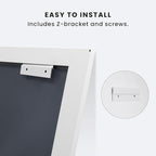 Amorho Bathroom Mirror, 40x36 Inch White Thick Metal Framed Wall Mirrors - Image 6