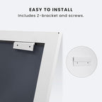 Amorho Bathroom Mirror, 50X30 Inch White Thick Metal Framed Wall Mirrors - Image 6