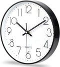 jomparis 10 Inch Black Wall Clock Battery Operated Silent & Non-Ticking Wall by JOMPARIS