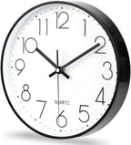 jomparis 10 Inch Black Wall Clock Battery Operated Silent & Non-Ticking Wall by JOMPARIS