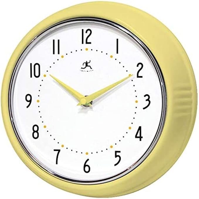 Infinity Instruments LTD. Retro 9 inch Silent Sweep Non-Ticking Mid Century by InfinityInstruments