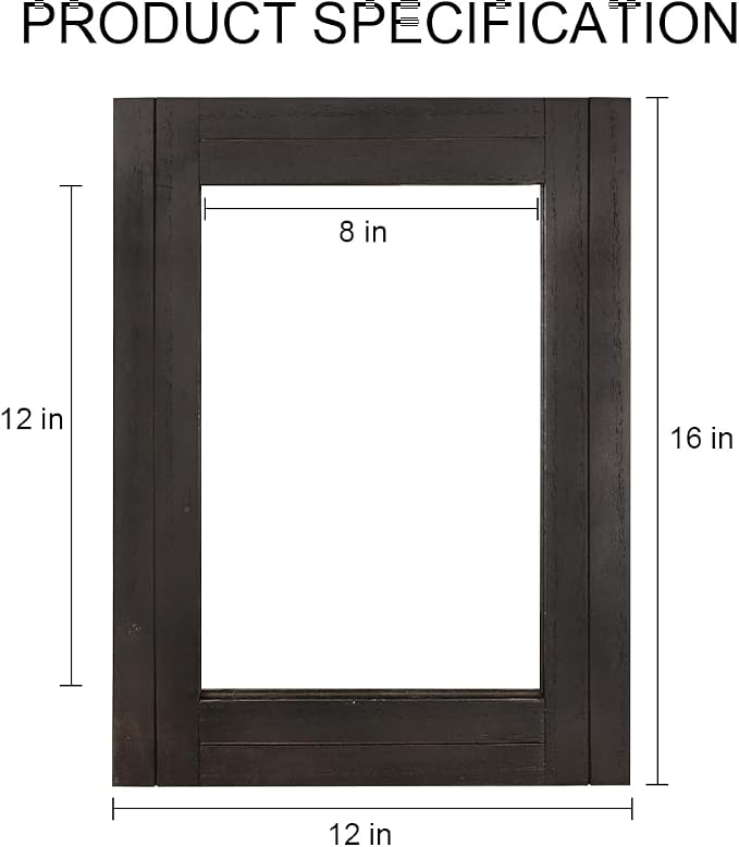 Rectangle Wall Mirror for Bathroom, Distressed White Wood Decor - Image 4