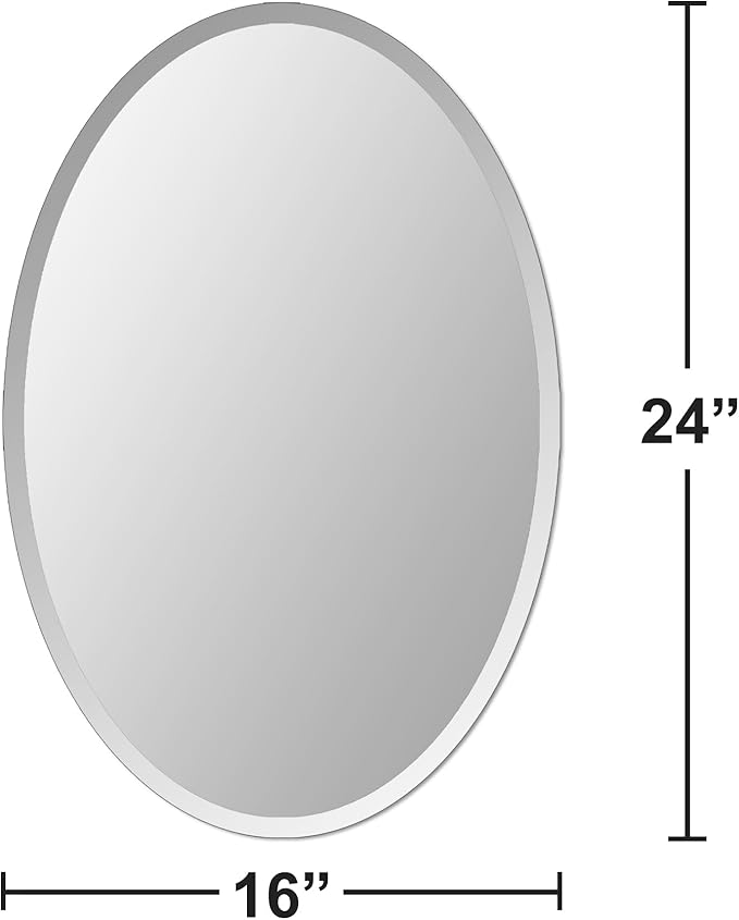 Oval Mirror Frameless Bathroom Mirror - Image 3