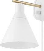 Globe Electric 65542 1-Light Plug-in or Hardwire Wall Sconce, Matte White - Image 9