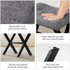 Memobarco 18-Inch Vanity Stool Chair, Gray Makeup Stool - Image 4