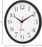 HIPPIH 2 Pack Silent Wall Clock, 10 Inch Non Ticking Quiet Digital Sweep - Image 8