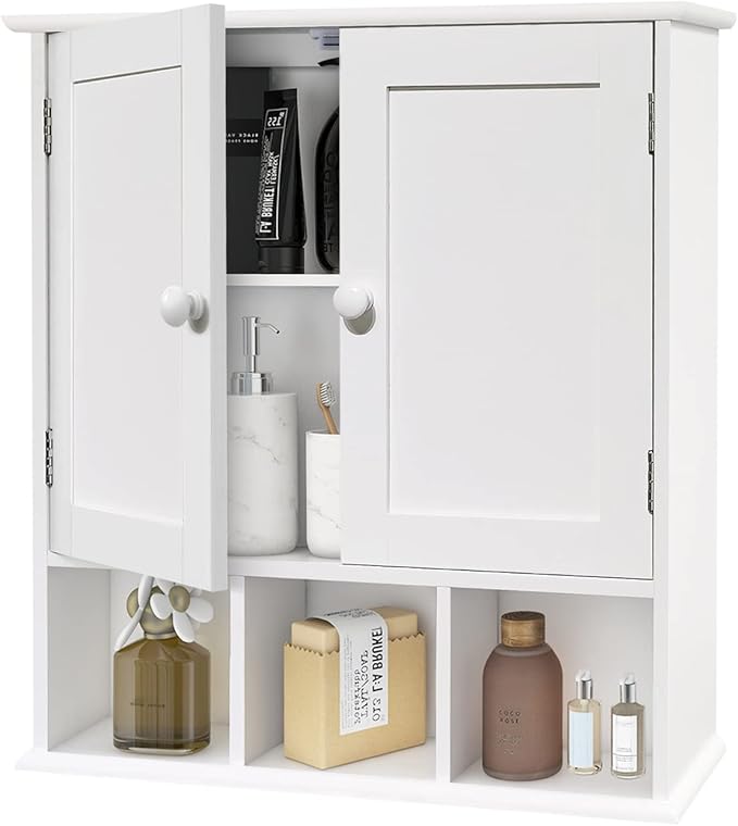 TaoHFE White Bathroom Wall Cabinet by TAOHFE