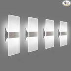 KICAAO Modern Wall Sconces 4 Pack, Led Wall Light 10w, Wall Sconce Up Downlight by KICAAO