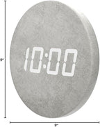 Minimalist LED Digital Wall Clock – USB Powered | Grey Concrete Style | 12/24 - Image 8