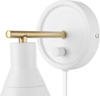 Globe Electric 65542 1-Light Plug-in or Hardwire Wall Sconce, Matte White - Image 10