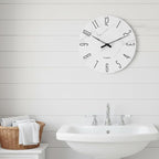 Crosstime Wall Clock White Marble Theme Modern Decorative Waterproof Glass Clock - Image 8