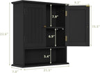 Smuxee Black Wall Cabinet, 2-Door Medicine Cabinet - Image 3