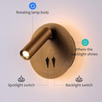 Wall Mount Reading Light for Bed, Backlight Night Wall Lamp, Hardwired Sconce - Image 6