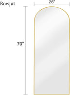 Rowjut Full Length Mirror Arched Floor Length Mirrors, Aluminum Frame - Image 4