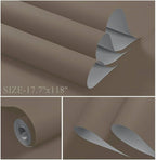 Dimoon 110''x17.7'' Etoupe Peel and Stick Wallpaper Contact Paper Modern Self - Image 2