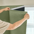 AJAZZ 100% Black Out Curtains Adhesive Blackout Temporary Curtain Rod No by AJAZZ