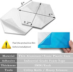 AULIGET 72 Piece Hexagon Tile Peel and Stick Backsplash, Polished White Marble - Image 7