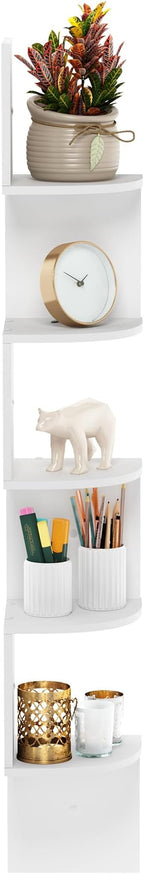 Furinno Rossi 5-Tier Wall Mount Floating Radial Corner Shelf - Image 6