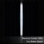 LEMOMO Blackout Curtains 52 x 90 Inch Long Navy Blue Curtains Set of 2 Panels - Image 3