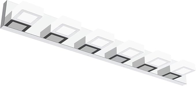 Ralbay Modern LED Bathroom Vanity Lights 6 Lights Acrylic Stainless Steel LED by RalbayLighting