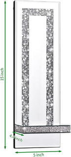 Aeveco Crystal Crush Diamond Mirrored Candle Sconces, Wall Decorations - Image 3