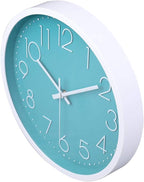 jomparis 12 Inch Silent Non-Ticking Battery Operated Round Turquoise Wall Clock - Image 7