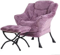Tiita Lazy Chair with Ottoman, Comfy Reading Accent Chair, Plush Purple by TiitaHome