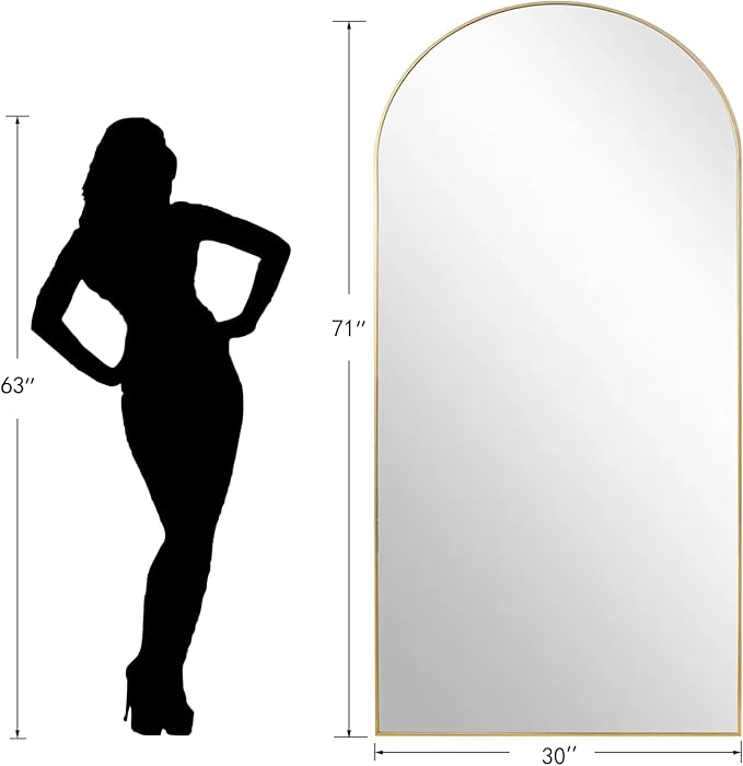 Dewfig Arched Full Length Mirror, Full Body Mirror - Image 9