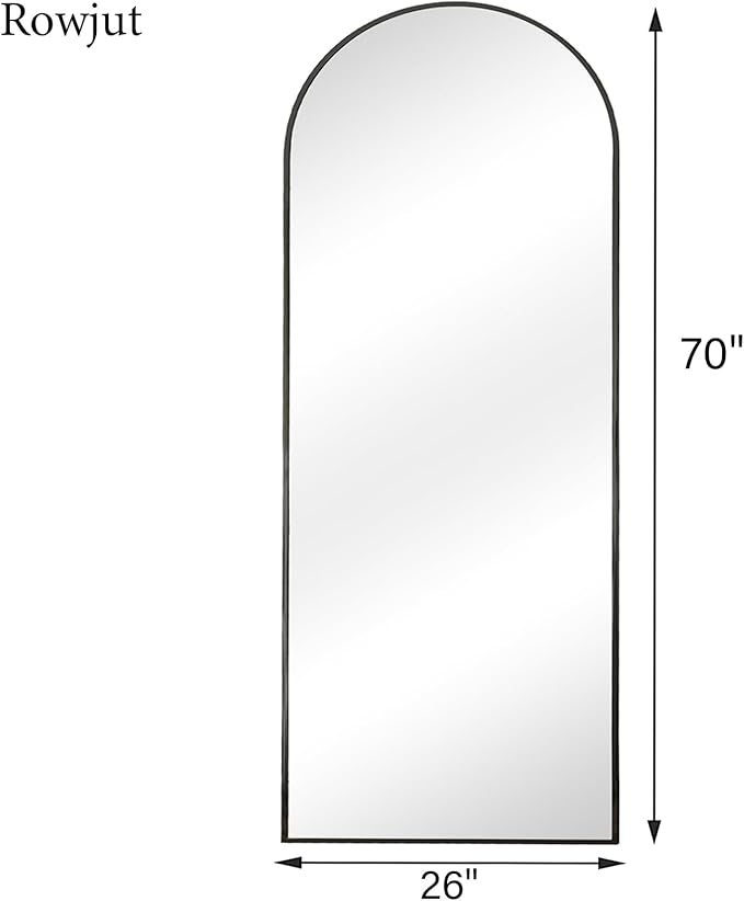 Rowjut Full Length Mirror Arched Floor Length Mirrors, Aluminum Frame - Image 4