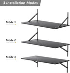 Deep Floating Shelves for Wall Set of 3, 24W x 12 Inch Deep Black Floating - Image 5