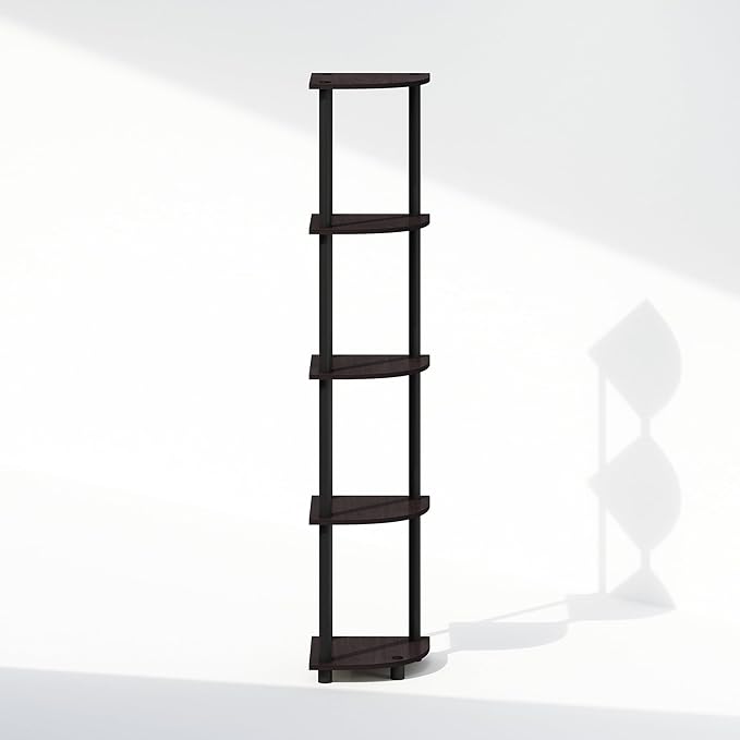 Furinno Turn-N-Tube Storage Shelves, 5-Tier Book Shelf, Corner Shelf, Toolless - Image 5