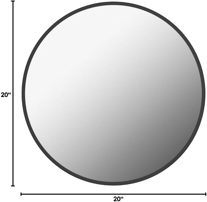 Sunniry Black Circle Mirror, Round Bathroom Mirror 20 inch, Round Wall Mirror - Image 9