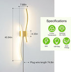 Daunton Modern Gold Plug in Wall Sconces Set of 2 - Image 7