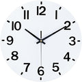HZDHCLH Wall Clock 12 Inch Silent Non Ticking Wood Battery Operated White by HZDHCLH