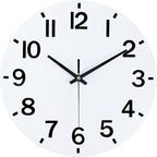 HZDHCLH Wall Clock 12 Inch Silent Non Ticking Wood Battery Operated White by HZDHCLH