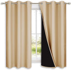 NICETOWN Bedroom Full Blackout Curtain Panels, Super Thick Insulated Grommet by NICETOWN