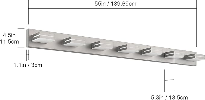SineRise LED Modern Bathroom Vanity Light Fixtures, Brushed Nickel Modern - Image 7