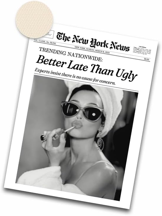 iHery Unframed Hepburn Newspaper Trendy 16x20 in Vintage Headline Canvas Print by iHery