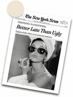 iHery Unframed Hepburn Newspaper Trendy 16x20 in Vintage Headline Canvas Print by iHery